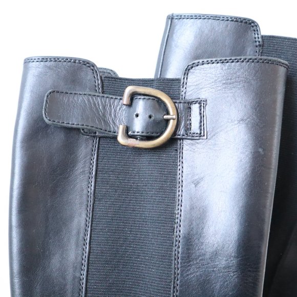 Vero Cuoio Black Leather Riding Boots, Size 5 - Picture 3 of 16